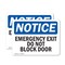 Signmission Emergency Exit Do Not Block Door, 5 in W x Rectangle, Vinyl Decal OS-2PACK-NS-D-35-L-11804 - alternate 1